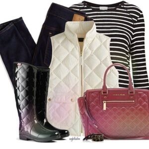 J.Crew Quilted White cream